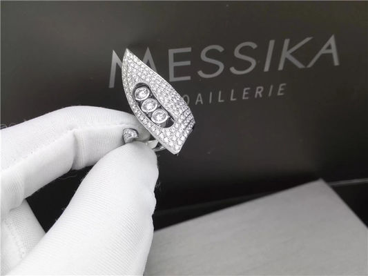 Kwaliteit 18K de Ringen van de witgouddiamant, het Huwelijksverlovingsringen van Vrouwen met Hoornontwerp fabriek
