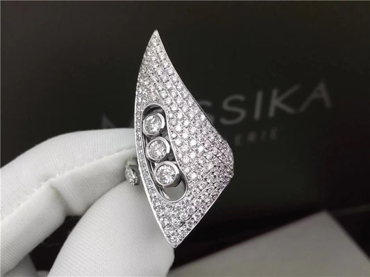 Kwaliteit 18K de Ringen van de witgouddiamant, het Huwelijksverlovingsringen van Vrouwen met Hoornontwerp fabriek
