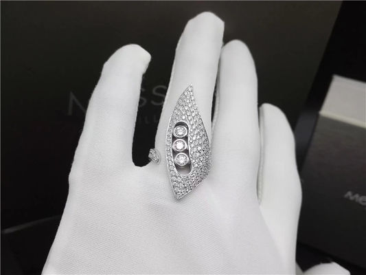 Kwaliteit 18K de Ringen van de witgouddiamant, het Huwelijksverlovingsringen van Vrouwen met Hoornontwerp fabriek