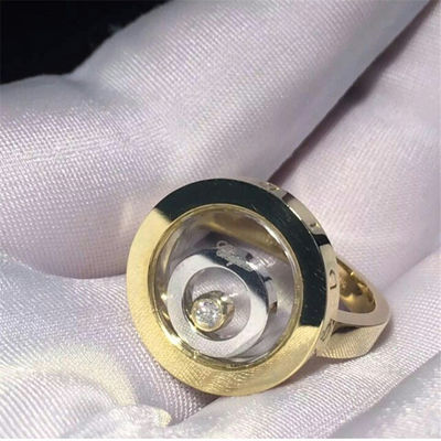 Kwaliteit 18K gouden Gelukkige de Geestring van Chopard, de Natuurlijke Ring van de 0,1 Karaatdiamant van de Hartvorm fabriek