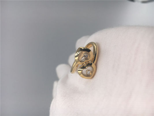 Kwaliteit Gelukkige de Juwelen18k Gouden Natuurlijke Diamanten van Chopard van de Krommenring met Hartvorm fabriek