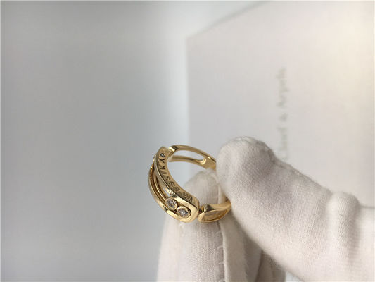 Kwaliteit De Juwelen Gele Gouden Halve Empety 3 van 18K Parijs van vrouwen Bewegend Diamond Ring fabriek