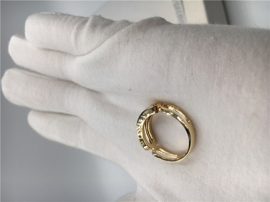 De Juwelen Gele Gouden Halve Empety 3 van 18K Parijs van vrouwen Bewegend Diamond Ring