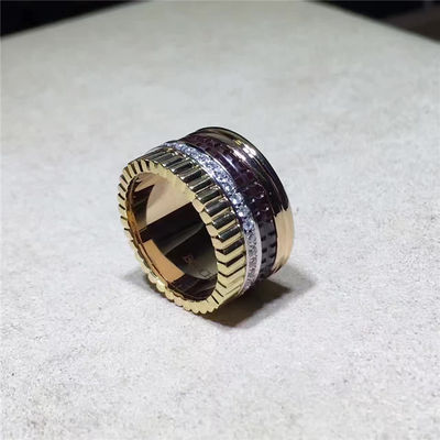 Kwaliteit De zwarte Ceramische Gouden Gouden Vrouwen van Juwelenringen 18K met de Natuurlijke Diamant van Si H fabriek
