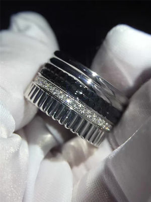 Kwaliteit De zwarte Ceramische Gouden Gouden Vrouwen van Juwelenringen 18K met de Natuurlijke Diamant van Si H fabriek
