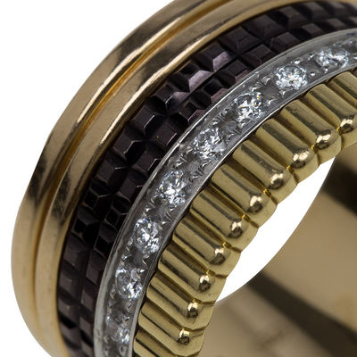 Kwaliteit 14.6 de Gouden Juwelen Zwart Ceramisch Eenvoudig Gouden Ring Black Ceramic Stone With van gr. VERSUS Diamant fabriek