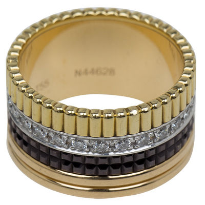 Kwaliteit 14.6 de Gouden Juwelen Zwart Ceramisch Eenvoudig Gouden Ring Black Ceramic Stone With van gr. VERSUS Diamant fabriek