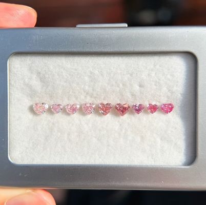 Kwaliteit LuxuryShine Roze / Gele / Groene Hartvormige Lab Gekweekte Diamant VVS-VS Echte Diamanten & Trouwsieraden & Op Maat Gemaakte Sieraden fabriek
