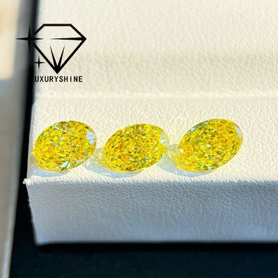 Kwaliteit LuxuryShine VVS-VS Fancy Yellow/Light Yellow/Fancy Intense/Vivid Yellow Lab Gekweekte Diamant 1CT 2CT 3CT 4CT 5CT Ovaal Uitstekende Slijpvorm Met Certificaat & Aangepaste sieraden fabriek