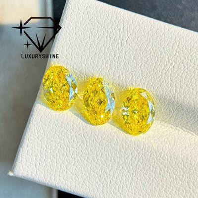 Kwaliteit LuxuryShine VVS-VS Fancy Yellow/Light Yellow/Fancy Intense/Vivid Yellow Lab Gekweekte Diamant 1CT 2CT 3CT 4CT 5CT Ovaal Uitstekende Slijpvorm Met Certificaat & Aangepaste sieraden fabriek