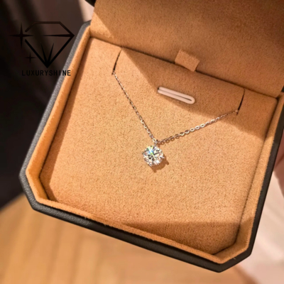 LuxuryShine Ronde Lab Groeide Diamant Ketting VVS2/VS1 Helderheid D-F Kleur 18K Solid Gold Custom Juwelen met IGI Certificaat