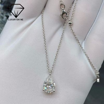 Kwaliteit Lab Grown Pear Diamant Ketting 18K Goud VVS-VS Helderheid fabriek