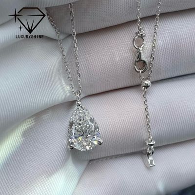 Kwaliteit Lab Grown Pear Diamant Ketting 18K Goud VVS-VS Helderheid fabriek