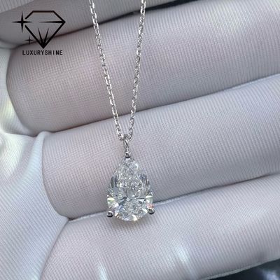Kwaliteit Lab Grown Pear Diamant Ketting 18K Goud VVS-VS Helderheid fabriek
