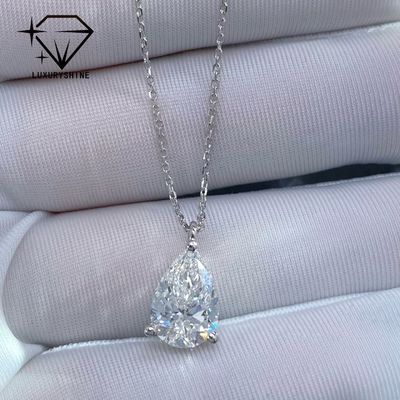 Kwaliteit Lab Grown Pear Diamant Ketting 18K Goud VVS-VS Helderheid fabriek