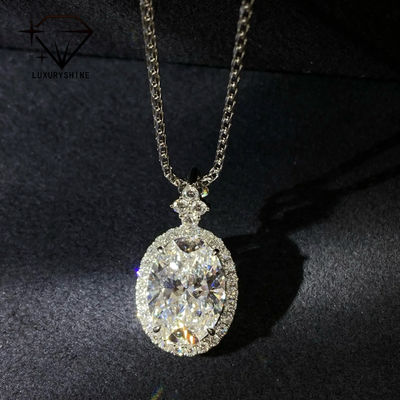 Kwaliteit 18K goud ovaal laboratorium gegroeid diamant hanger VVS1-VS1 0.3-3.0ct fabriek