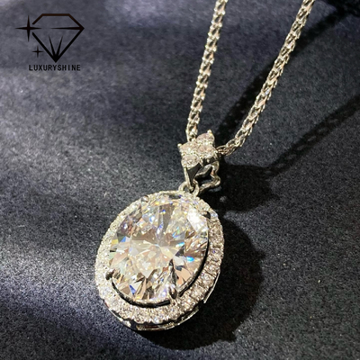 18K goud ovaal laboratorium gegroeid diamant hanger VVS1-VS1 0.3-3.0ct