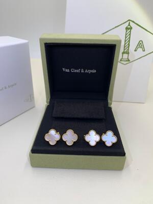 Kwaliteit VCA Alhambra Oorbellen Van Cleef And Arpels Witte Parelmoer Malachiet Karneool fabriek