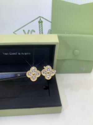Kwaliteit VCA Alhambra Oorbellen Van Cleef And Arpels Witte Parelmoer Malachiet Karneool fabriek