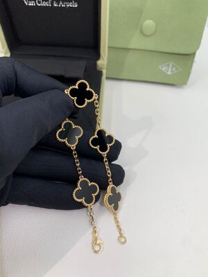 Kwaliteit VCA Vintage Alhambra 18K Gouden Armband Van Cleef And Arpels Moeder Van Parel Malachiet Carnelian fabriek