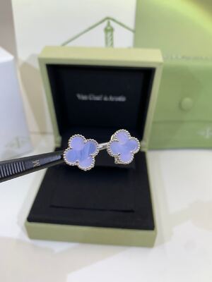 Kwaliteit VCARP2R200 magisch Alhambra Earrings 2 Motieven 18K Rose Gold Diamond fabriek