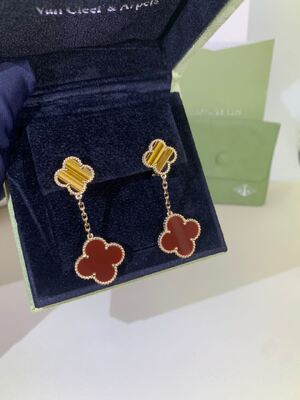 VCARP2R200 magisch Alhambra Earrings 2 Motieven 18K Rose Gold Diamond