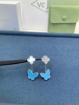 Kwaliteit VCARP2R200 magisch Alhambra Earrings 2 Motieven 18K Rose Gold Diamond fabriek