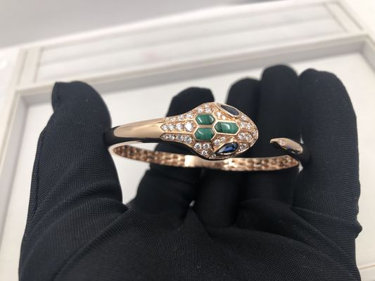 Kwaliteit De de Charmearmbanden van Snakewomens van luxejuwelen pasten 18 Kt Roze Goud met Diamanten aan fabriek