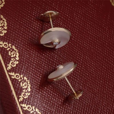 Kwaliteit Moeder van Xs de Modelyellow gold Amulette De Earrings Stud With White van Parel fabriek