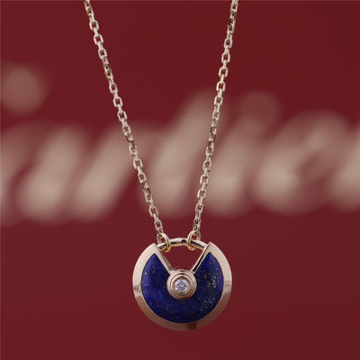 Kwaliteit Diamant van Xs de Modelyellow gold Amulette De Necklace With Lapis Lazuli fabriek