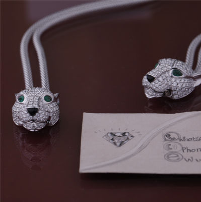 Kwaliteit Het Onyx van PanthèRede Cartier Necklace White Gold Diamonds Smaragden fabriek