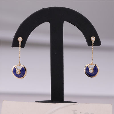 Kwaliteit Xs Modelyellow gold Amulette De Cartier Earrings Lapis Lazuli fabriek
