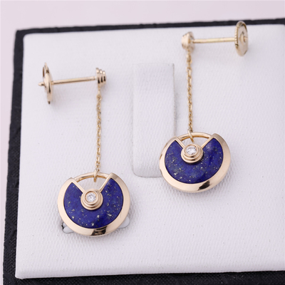 Xs Modelyellow gold Amulette De Cartier Earrings Lapis Lazuli