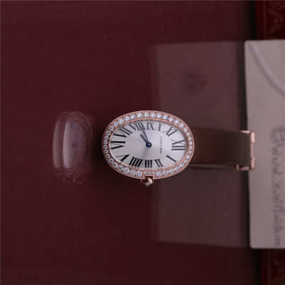 Kwaliteit Het Gouden Horloge 18K Rose Gold Women Watch van het luxemerk met Diamond Leather Belt fabriek