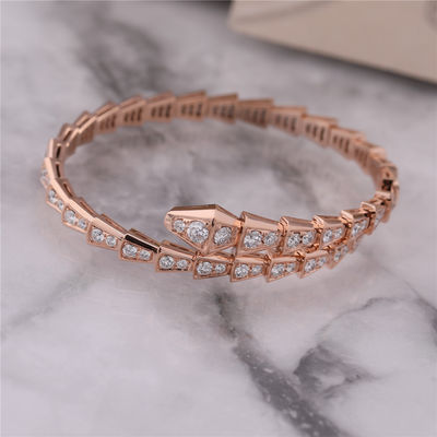 Kwaliteit Van de de één-rol van Rose Gold Bracelet Serpenti Viper van de luxekast volledige Armband 353792 diamantslang fabriek