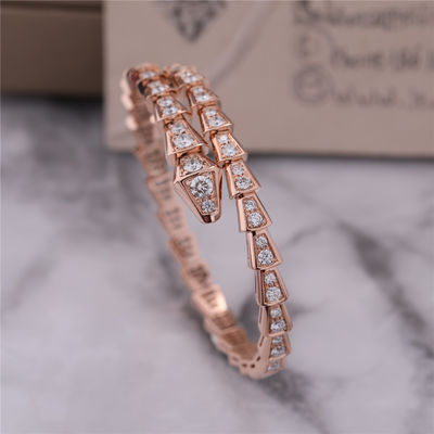 Kwaliteit Van de de één-rol van Rose Gold Bracelet Serpenti Viper van de luxekast volledige Armband 353792 diamantslang fabriek