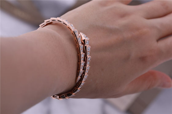 Kwaliteit Van de de één-rol van Rose Gold Bracelet Serpenti Viper van de luxekast volledige Armband 353792 diamantslang fabriek
