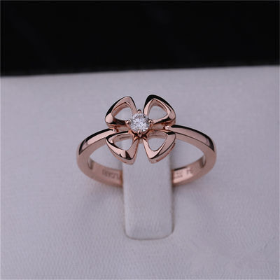 Kwaliteit Roma Gold Brand Jewelry Fiorever 18 Karat Rose Gold Ring met een centrale diamant ref 355305 wordt geplaatst die fabriek