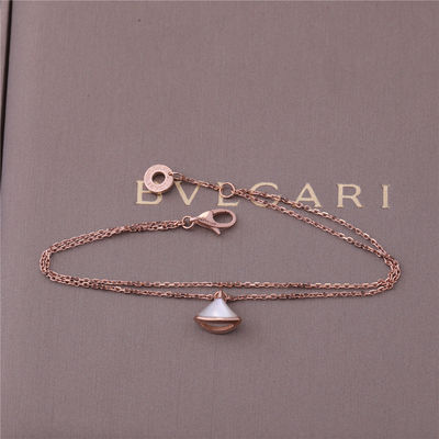 Kwaliteit 1 de Parelarmband Rose Gold With 18K Rose Gold Pendant van de motief Witte Moeder fabriek