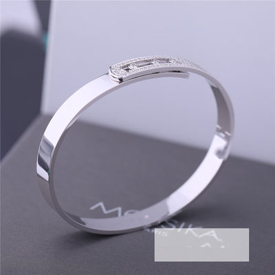 Kwaliteit Witgoud Diamond Bracelet Paris Jewelry 4.5mm Breedte fabriek