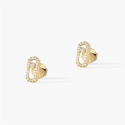 Kwaliteit De Juwelen van luxeparijs voor de Gele Gouden Beweging Uno Diamond Earrings van VrouwenLuxury Jewelry 18K fabriek