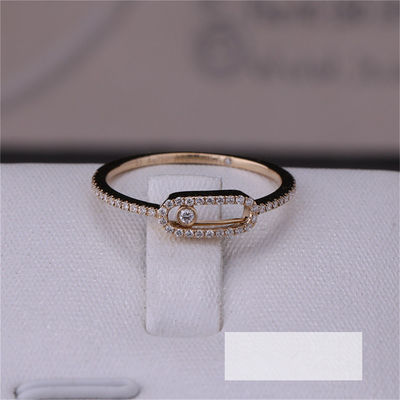 Kwaliteit Huwelijk Diamond Ring Move Uno Pavee Ring van de Luxury Jewelry het Elegante Overeenkomst in het Roze Goud van 18K fabriek