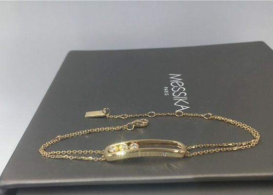 Kwaliteit De grote van de de Juwelen18k Gele Gouden Armband van Grootteparijs Dubbele Ketting Geen Halfedelsteen fabriek