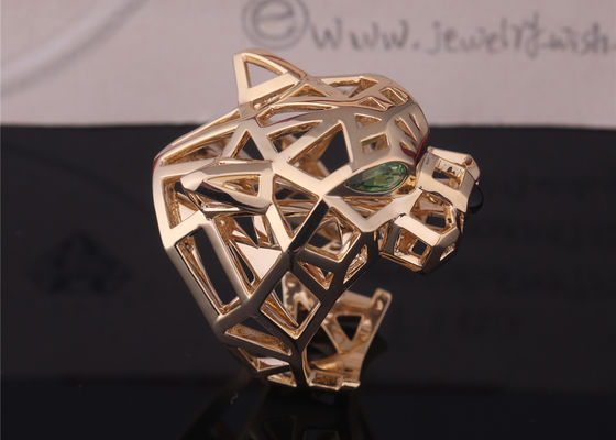 Kwaliteit PanthèRede Cartier Ring Yellow Gold Tsavorite Garnets Onyx fabriek
