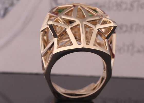 Kwaliteit PanthèRede Cartier Ring Yellow Gold Tsavorite Garnets Onyx fabriek