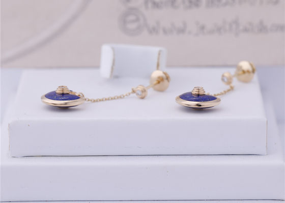 Kwaliteit Xs Modelyellow gold Amulette De Cartier Earrings Lapis Lazuli fabriek