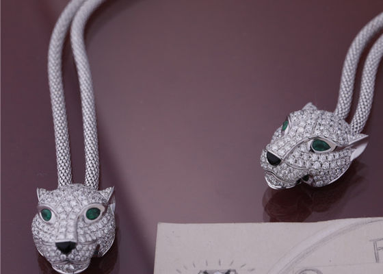 Kwaliteit Het Onyx van PanthèRede Cartier Necklace White Gold Diamonds Smaragden fabriek