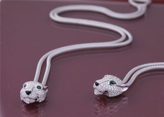 Kwaliteit Het Onyx van PanthèRede Cartier Necklace White Gold Diamonds Smaragden fabriek